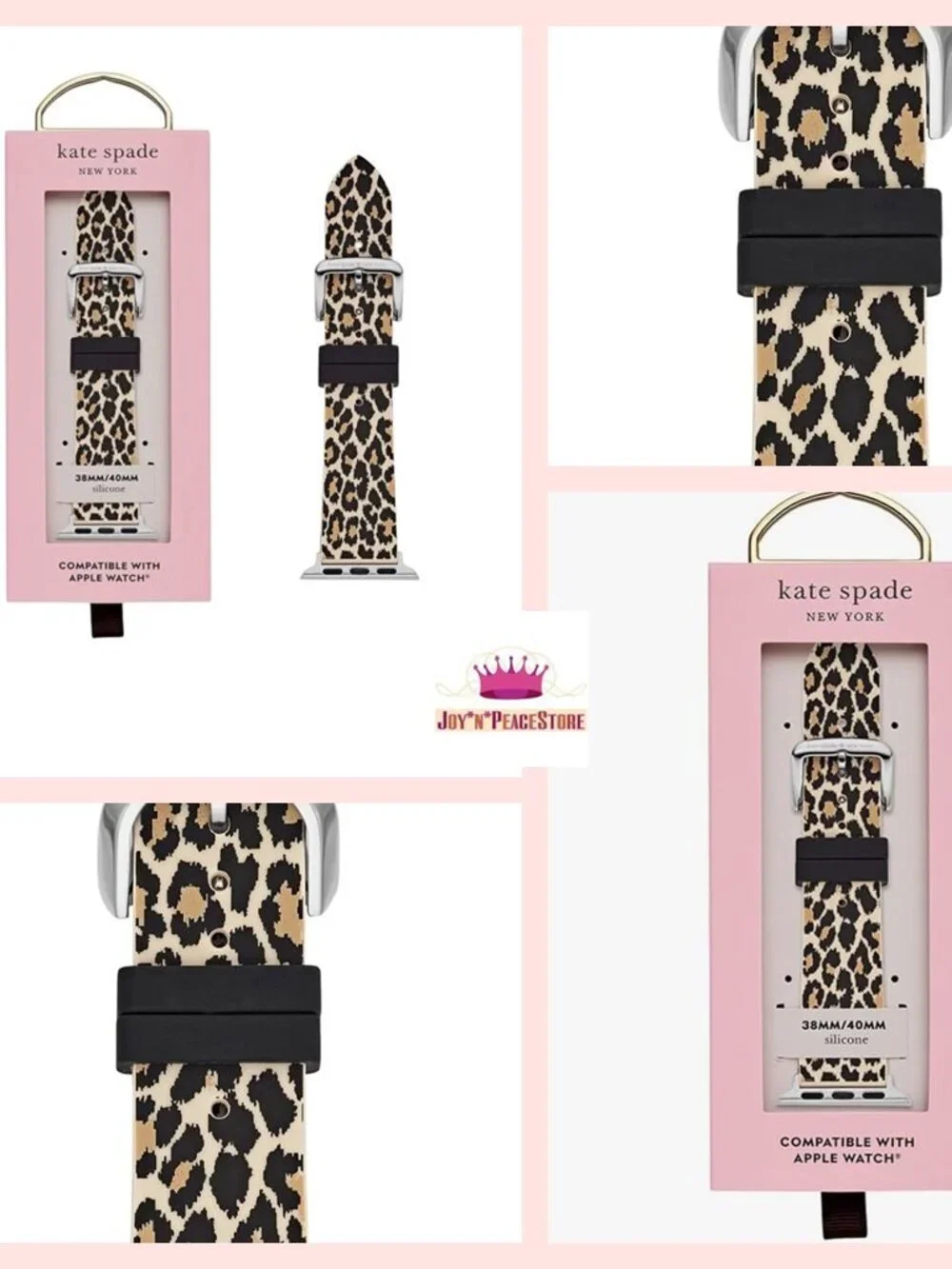 NIB Kate Spade Leopard Apple Watch Samsung Galaxy Watch Band Strap 38/40/41mm